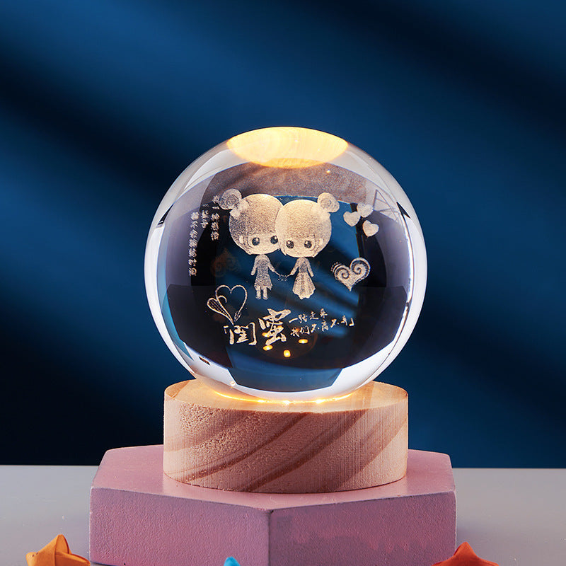 3D Crystal Night Light Lamp for Home Decor - Magical 3D Effect