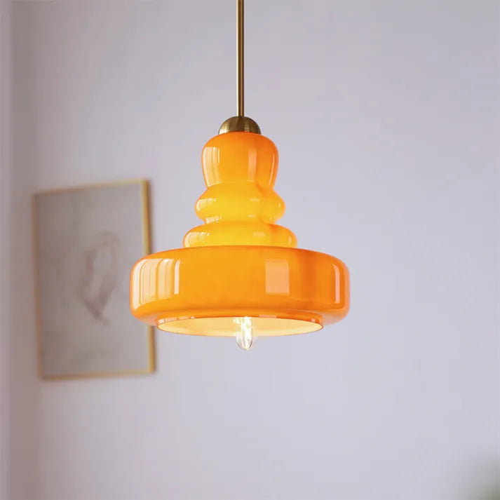Bauhaus Pumpkin Pendant Light - Modern Glass Fixture for Home & Office