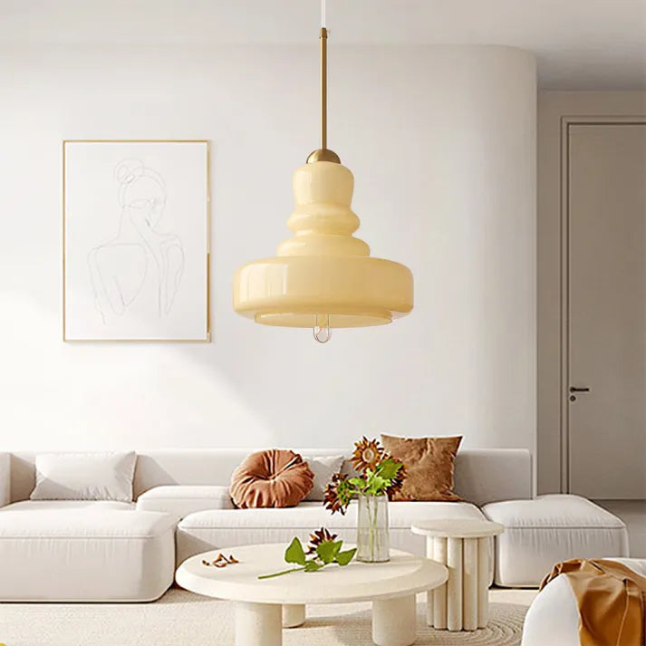 Bauhaus Pumpkin Pendant Light - Modern Glass Fixture for Home & Office