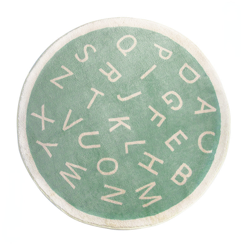 Soft Round Cartoon Rug for Kids' Rooms, Playrooms, and Cozy Spaces