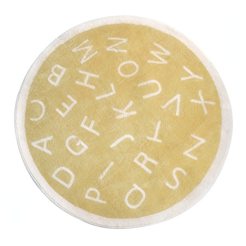 Soft Round Cartoon Rug for Kids' Rooms, Playrooms, and Cozy Spaces