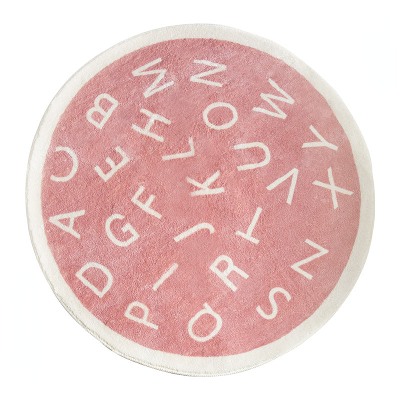 Soft Round Cartoon Rug for Kids' Rooms, Playrooms, and Cozy Spaces
