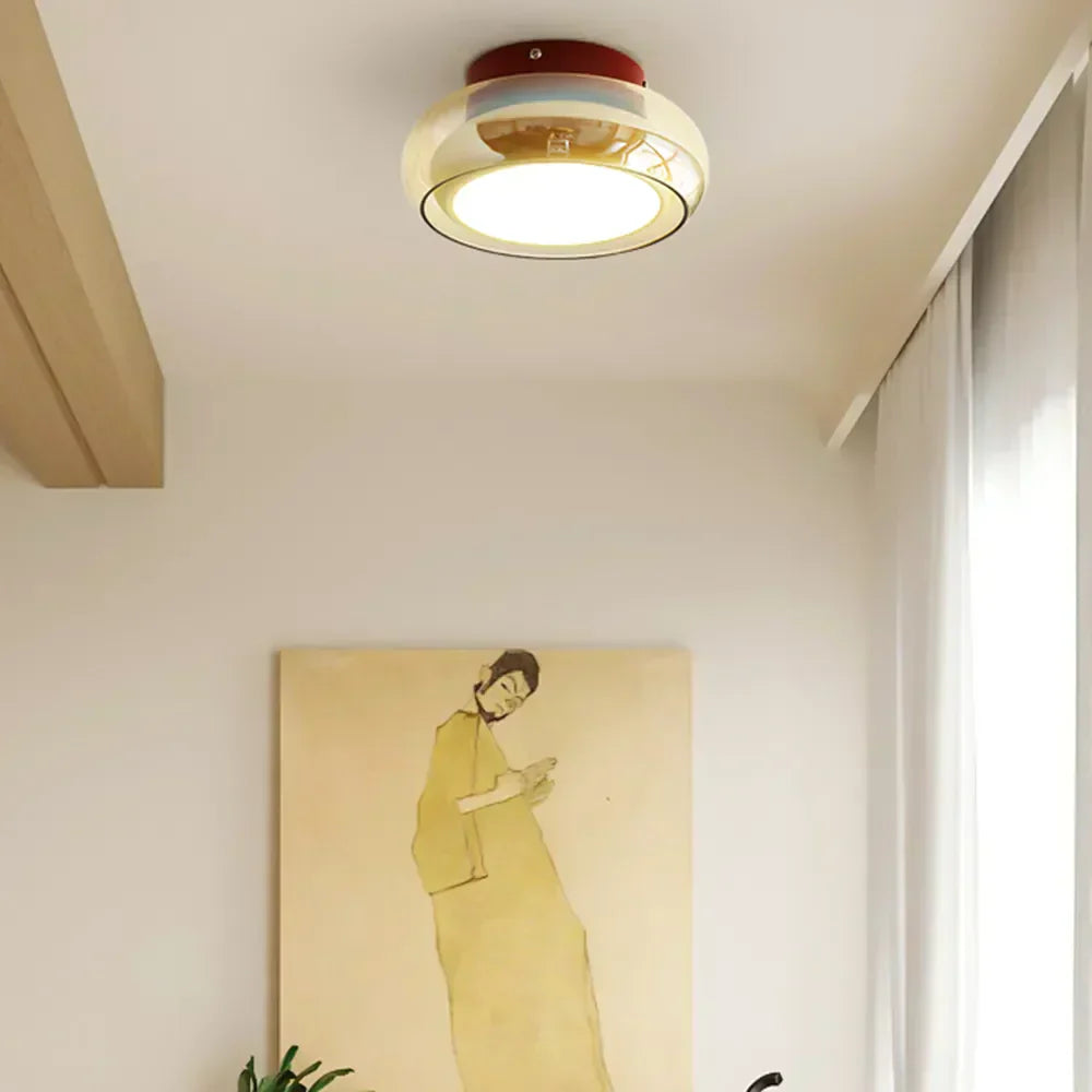 Vintage LED Ceiling Light | Retro Acrylic Fixture for Home & Office