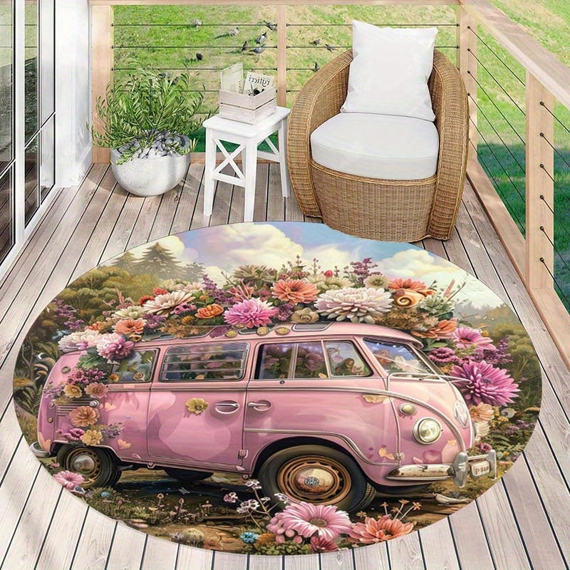 Non-Slip Floral Car Mats for Home and Office - Stylish & Durable Design