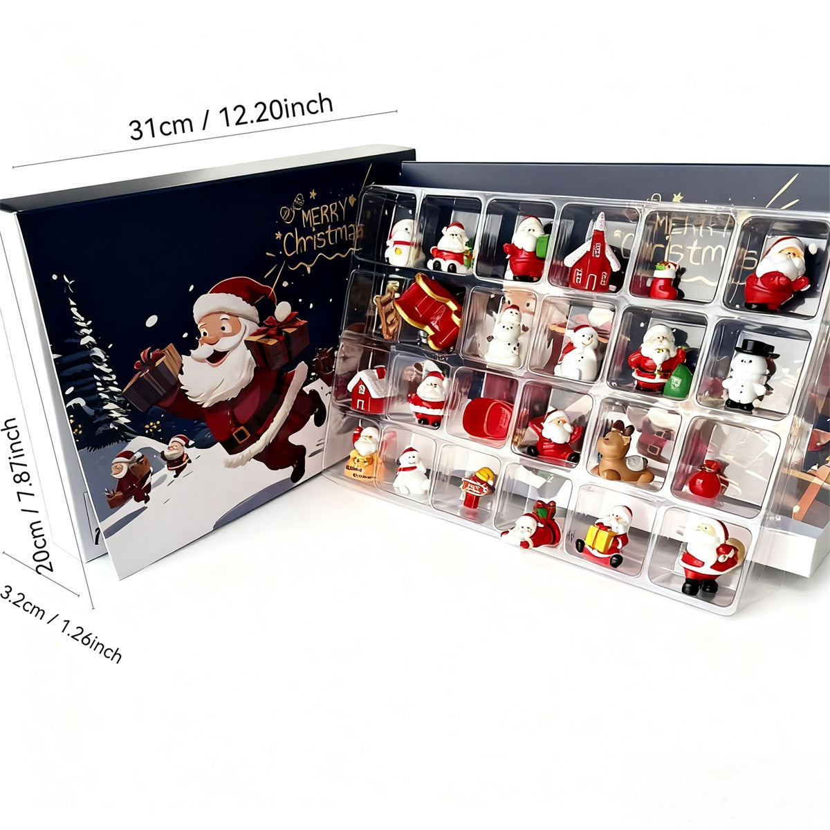 Christmas Advent Calendar gift with 24 Mini Figurines