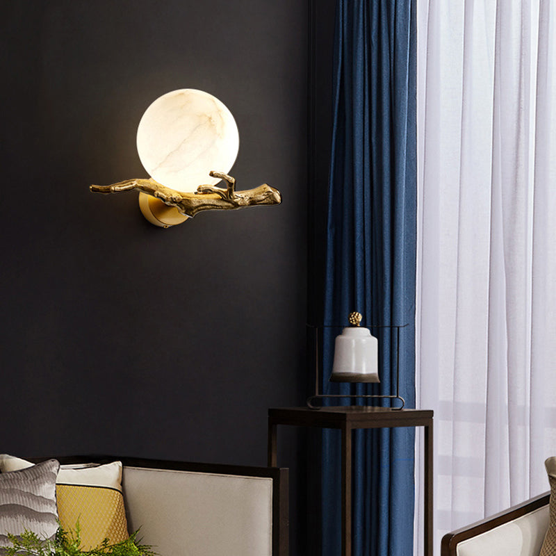 Copper and Marble Wall Light for Elegant Home and Office Decor