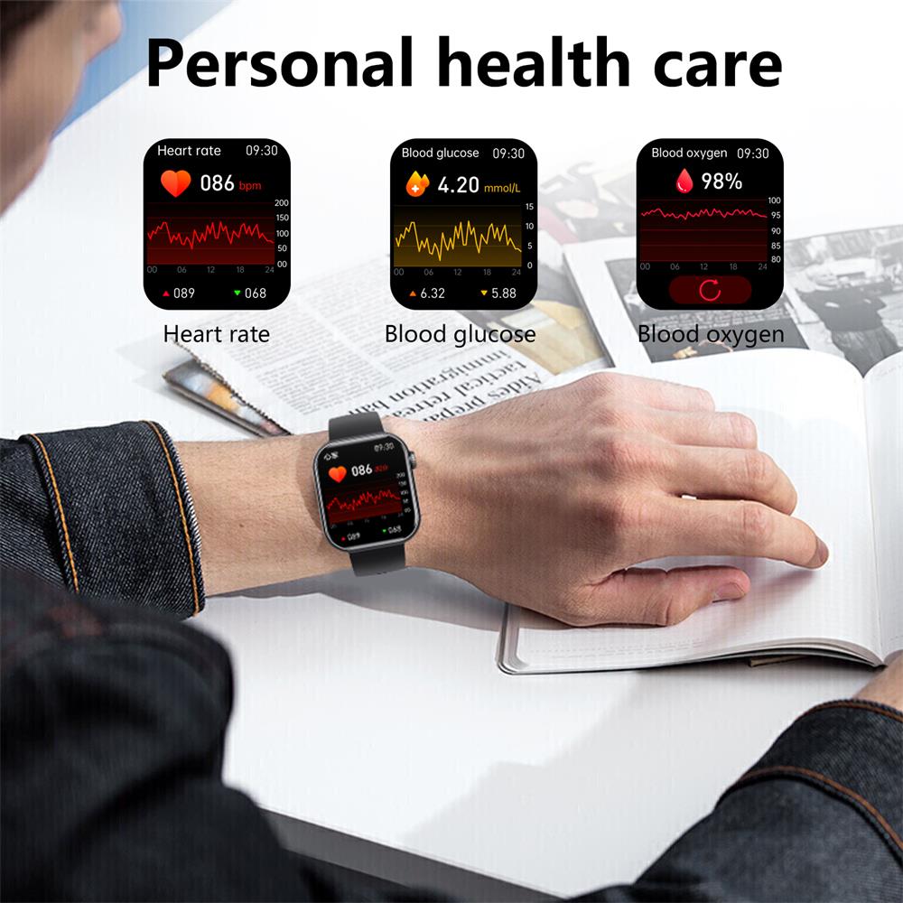 Smartwatch for Blood Sugar Blood Pressure Heart Rate Sleep Monitoring