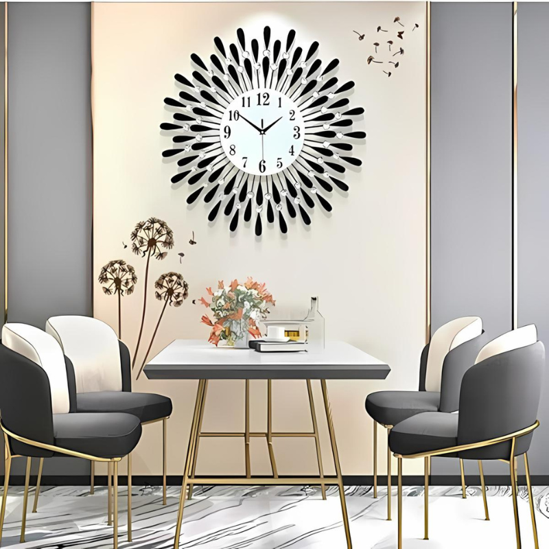 Sparkling Wall Clock for Home Decor – Luxurious Design for Office Style