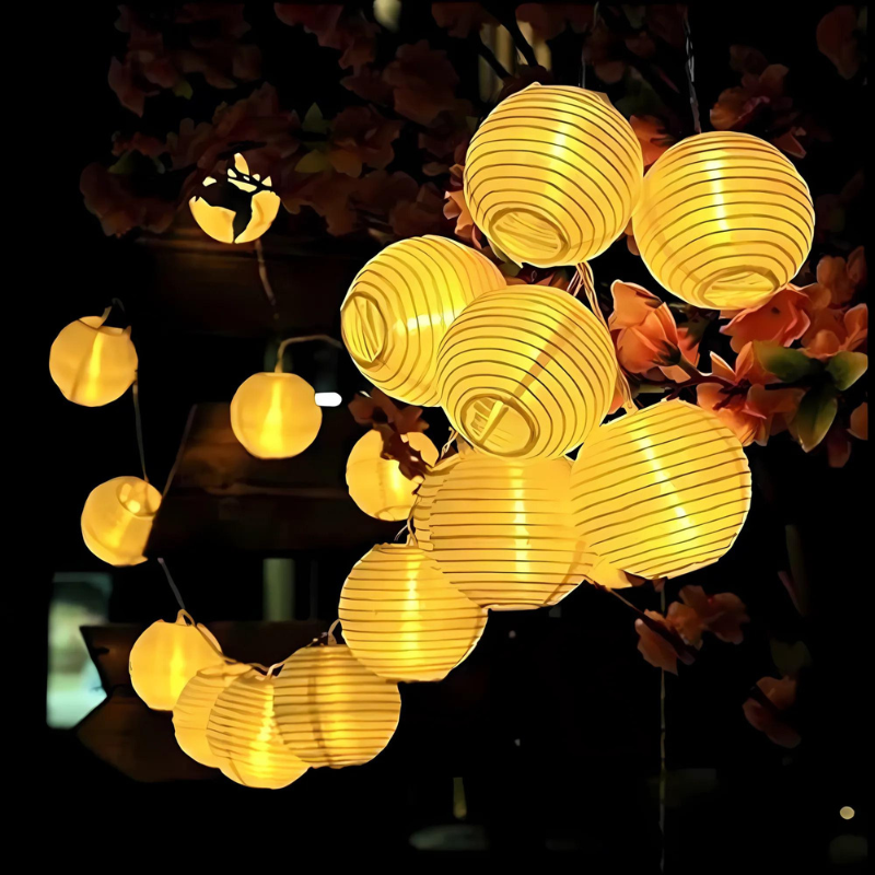Solar String Lights for Outdoor Atmosphere – Eco-Friendly Lantern Decor