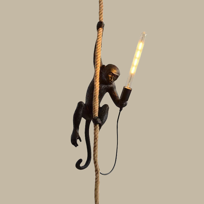 Monkey Pendant Light for Kids Room | Playful Rope Hanging Fixture