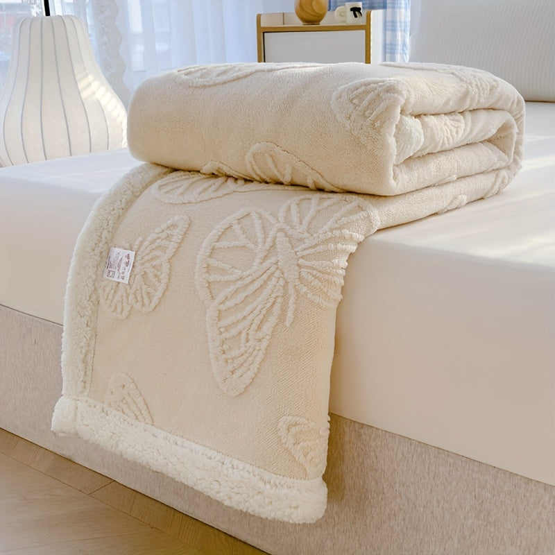 Ultra-Soft Reversible Blanket for Cozy Home Decor with Butterfly Design