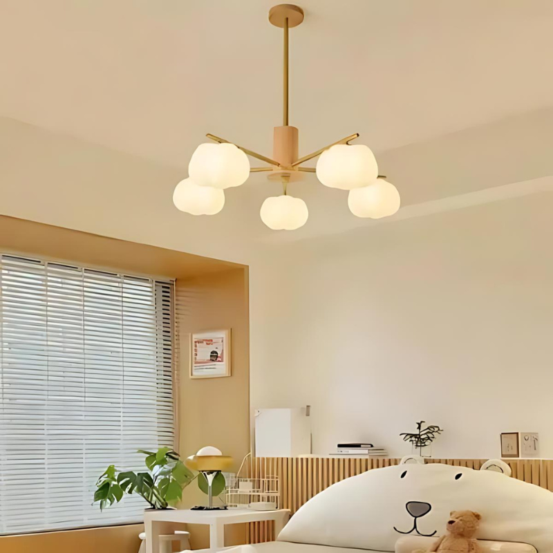 Wooden Chandelier for Modern Living Room | Creative Cotton Charm Design