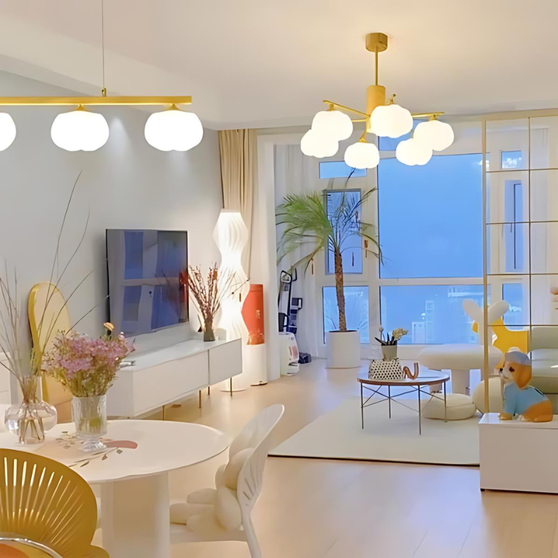Wooden Chandelier for Modern Living Room | Creative Cotton Charm Design