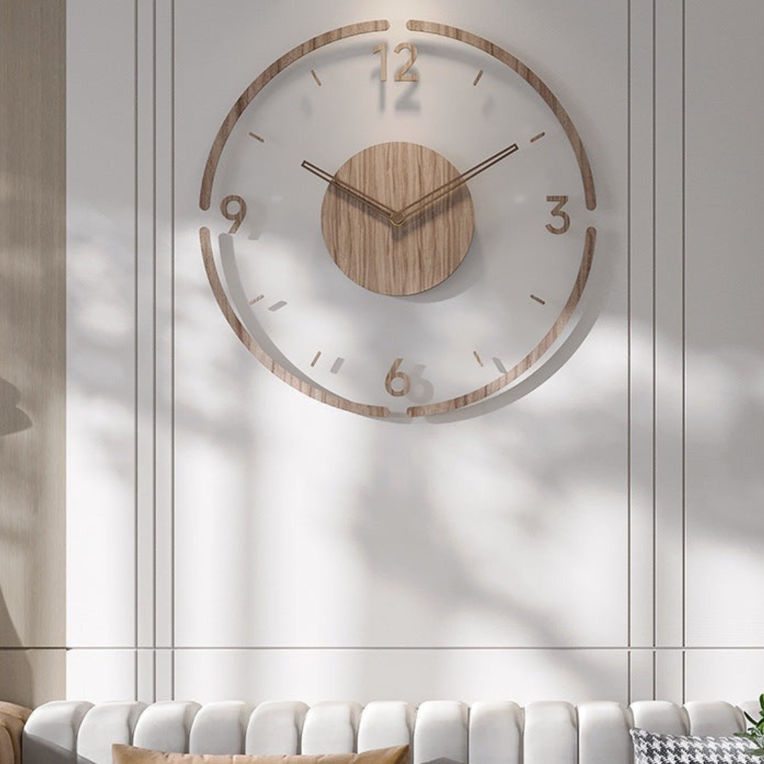 Minimalist Nordic Solid Wood Wall Clock for Home and Office Decor