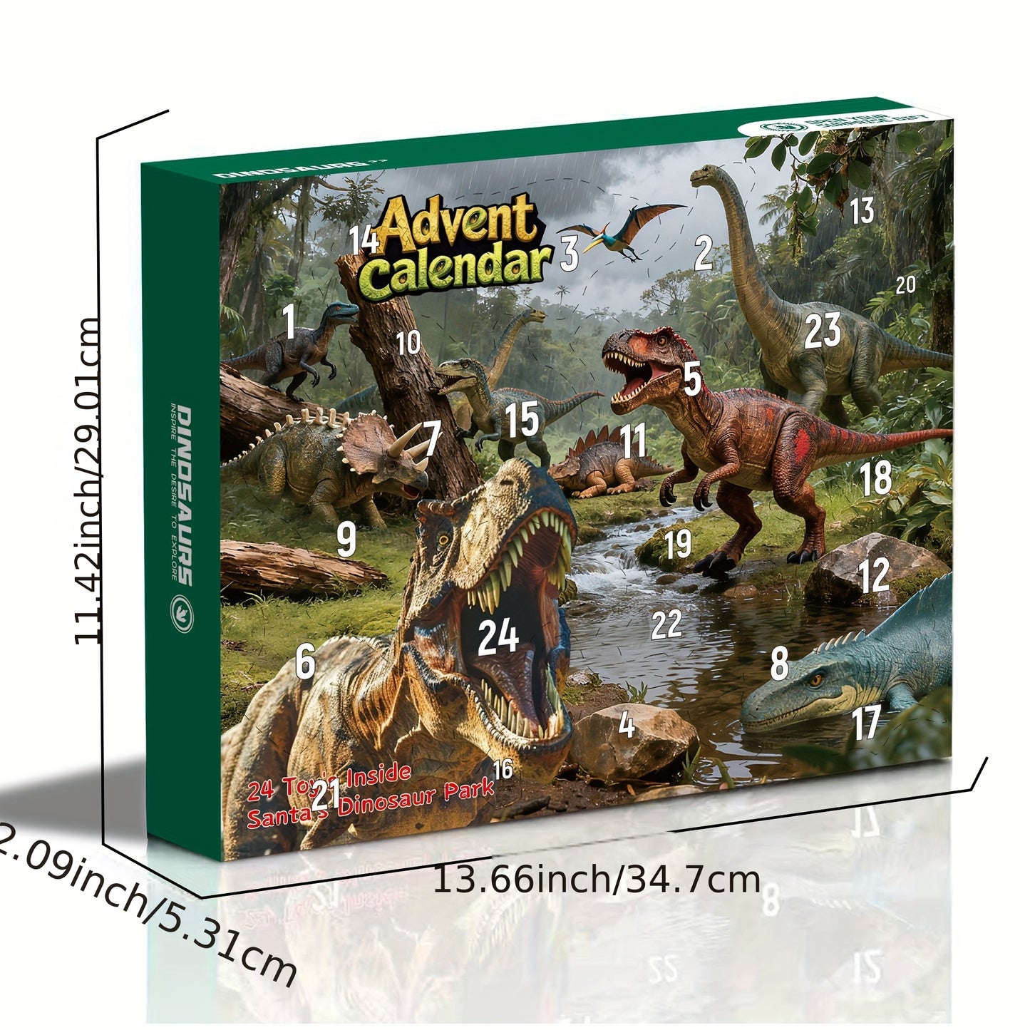 Dinosaur Christmas Advent Calendar Gift Figures 24-Days