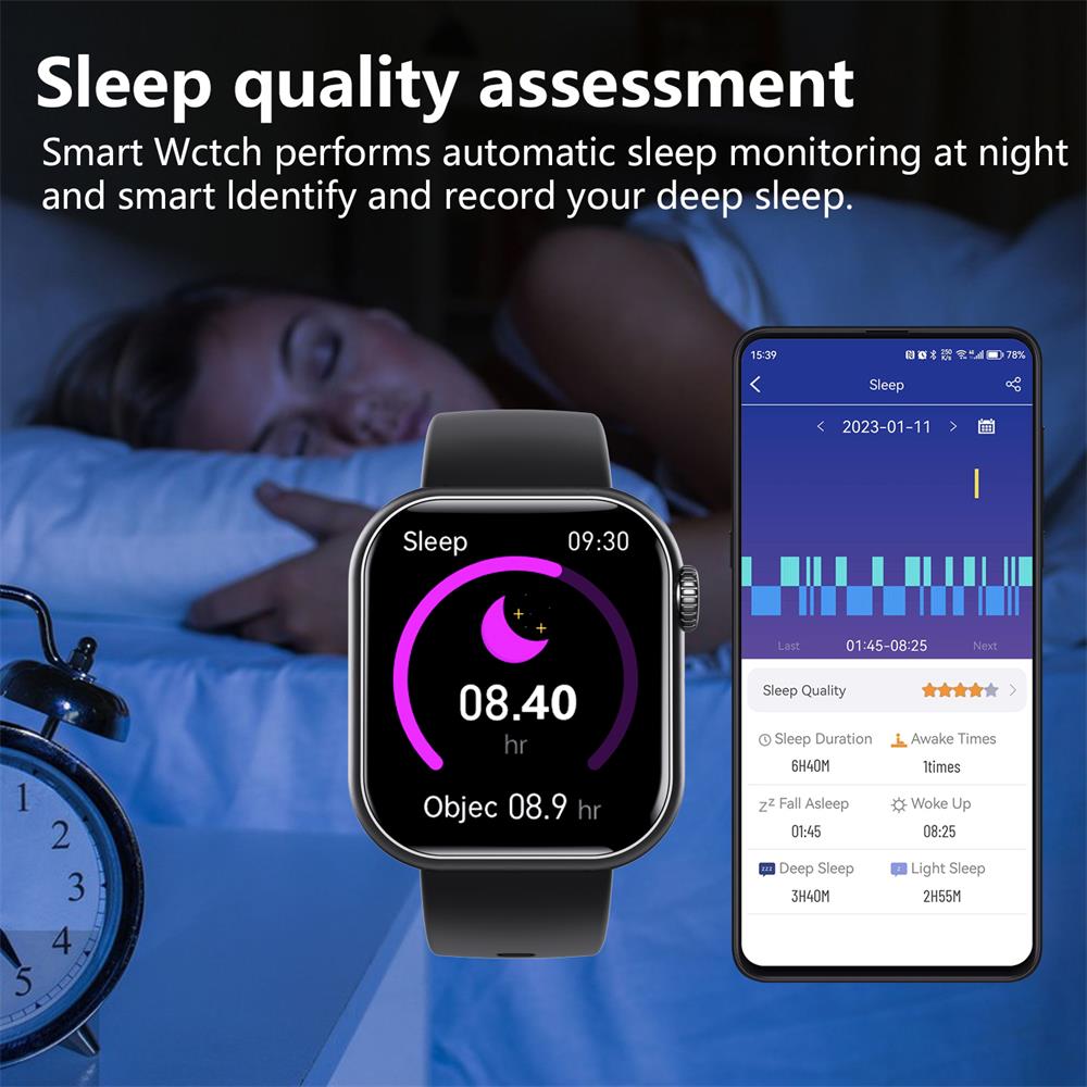 Smartwatch Blood Sugar Blood Pressure Heart Rate Monitor Waterproof Fitness Tracker