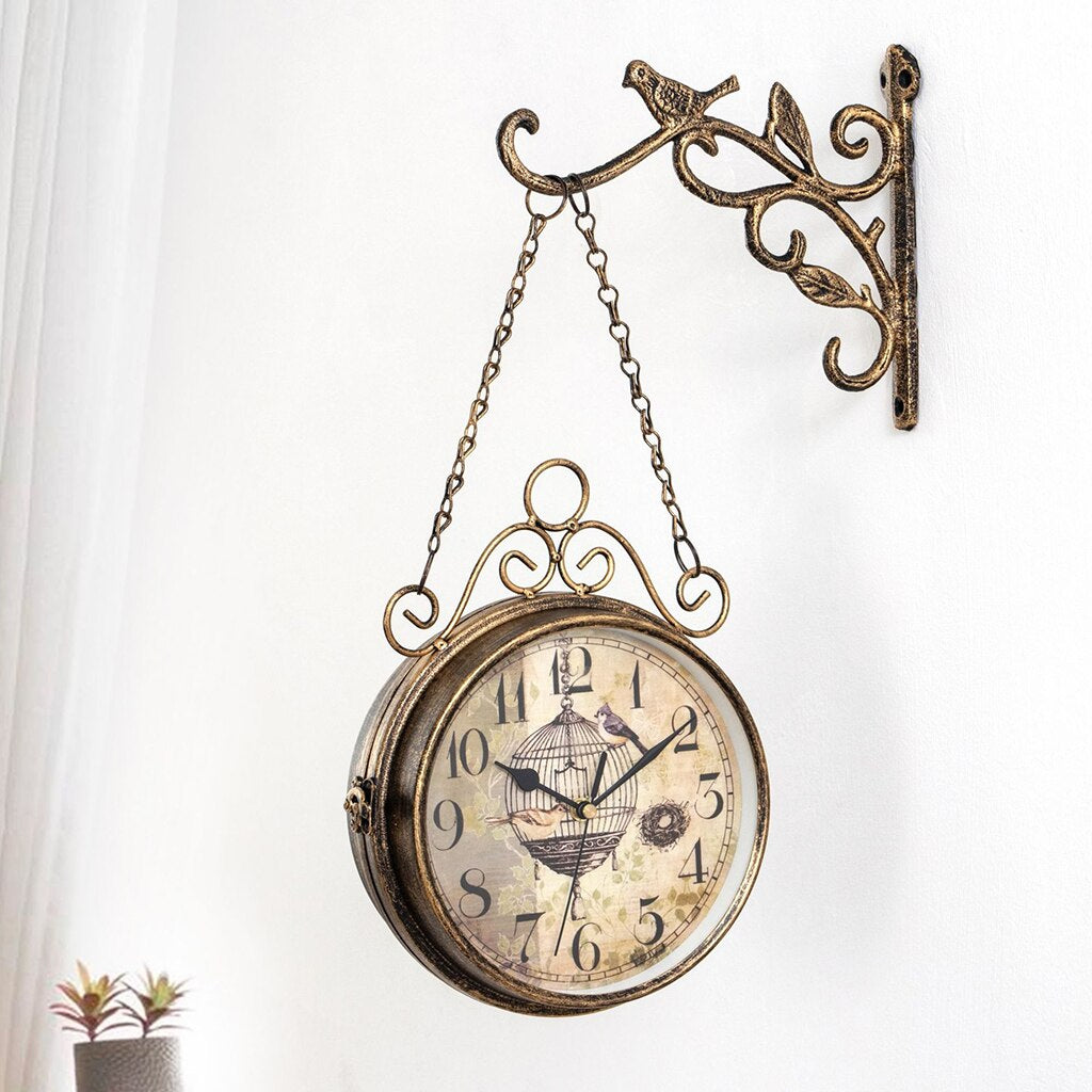 Retro Wall Clock for Home and Office - Vintage Style Station Design