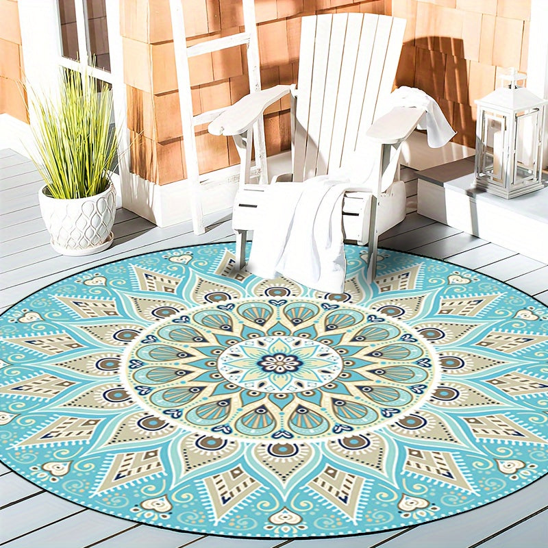 Mandala Round Rug for Modern Home Decor - Soft, Stylish, Versatile