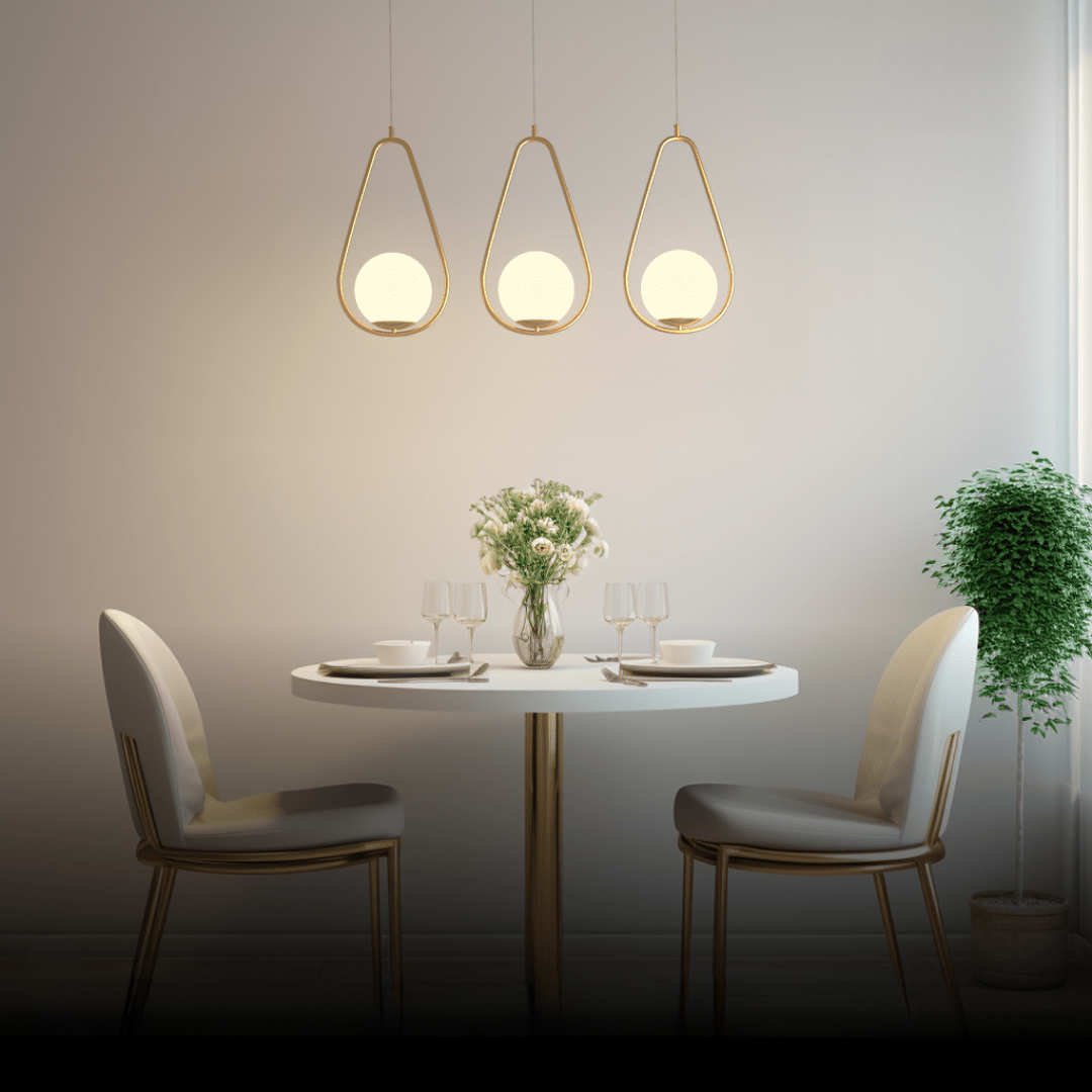 LED Pendant Light Warm White Gold Finish for Home and Office Decor