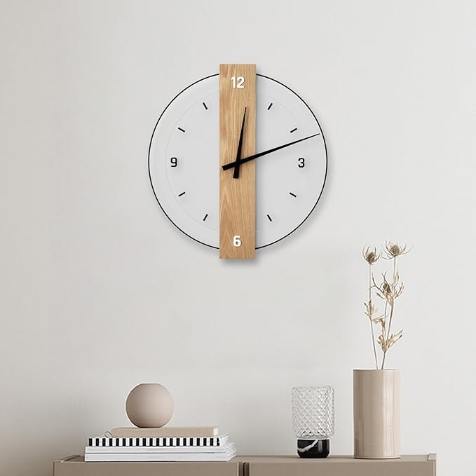 Elegant Wood Wall Clock for Home and Office Decor - Modern Design