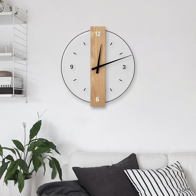 Elegant Wood Wall Clock for Home and Office Decor - Modern Design
