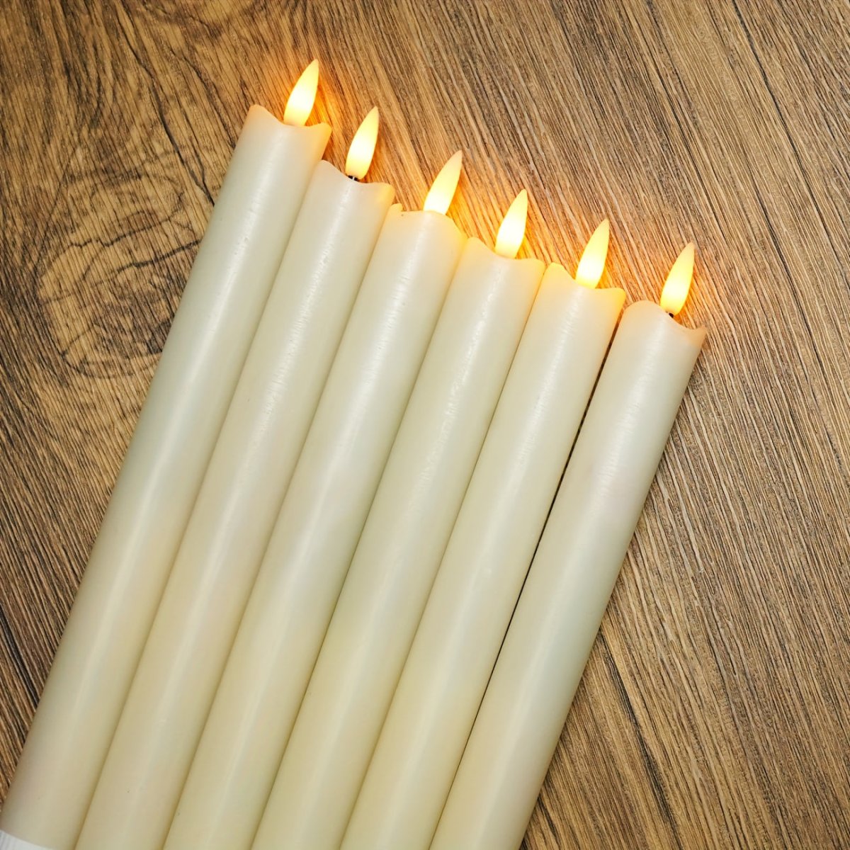 Flameless LED Cone Candles Set of 6 - Safe for Home Decor & Events