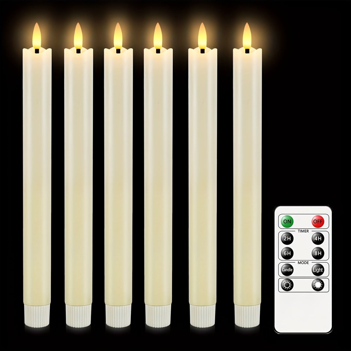 Flameless LED Cone Candles Set of 6 - Safe for Home Decor & Events