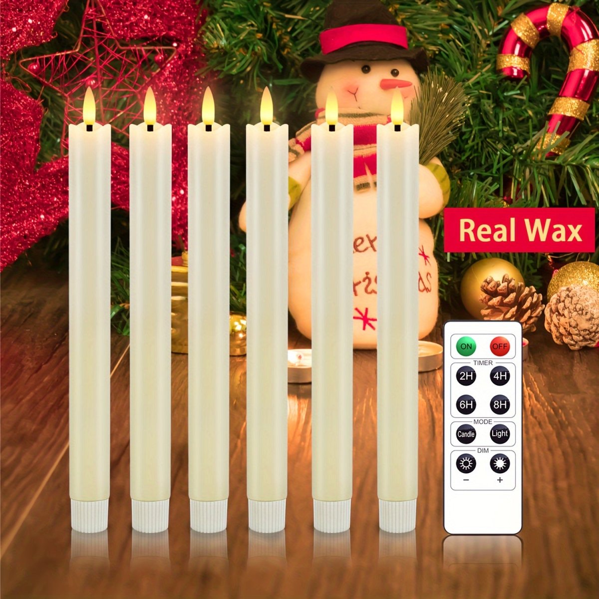 Flameless LED Cone Candles Set of 6 - Safe for Home Decor & Events