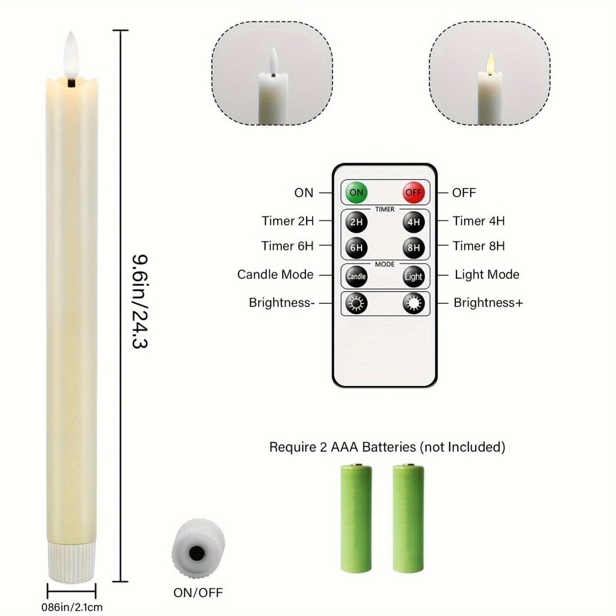 Flameless LED Cone Candles Set of 6 - Safe for Home Decor & Events