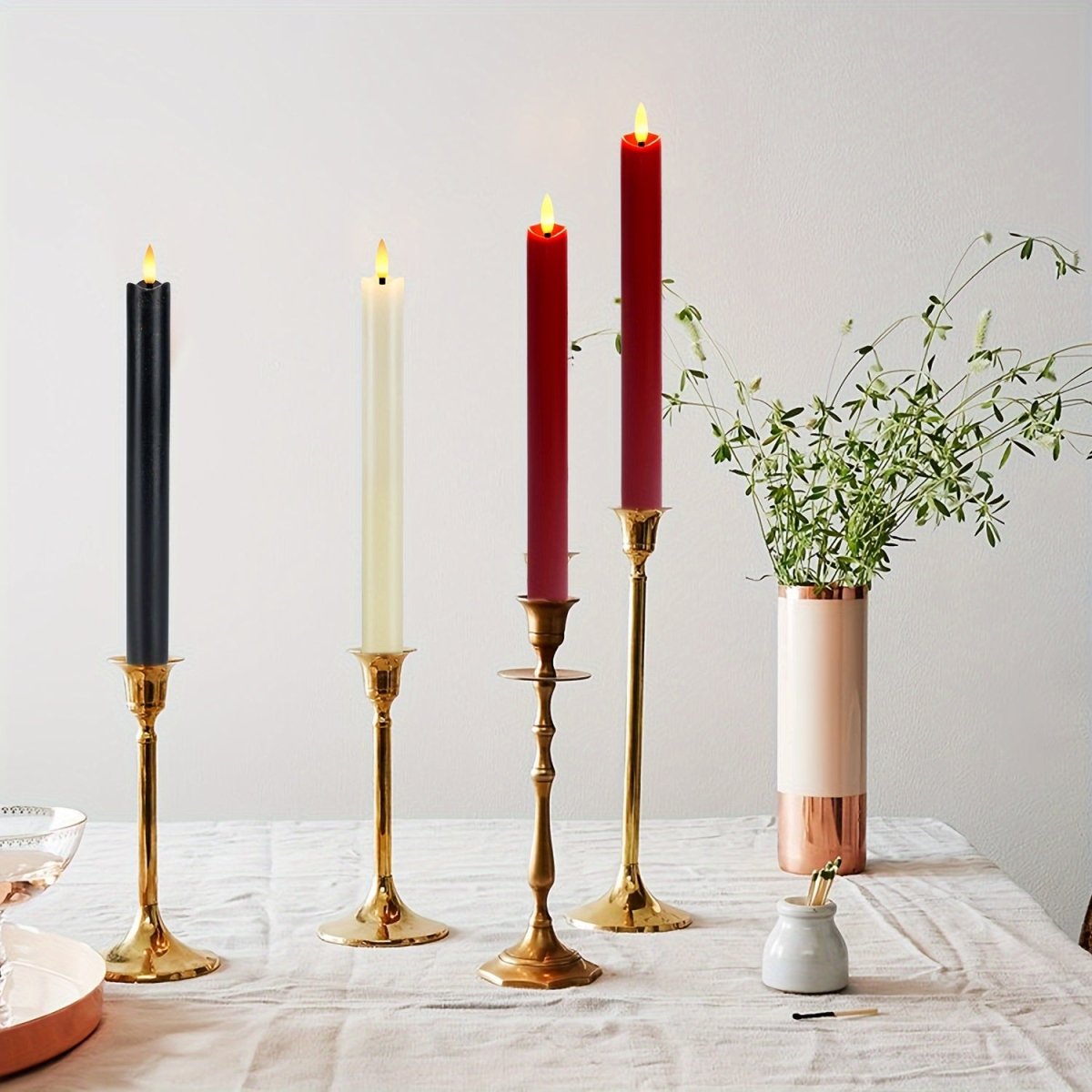 Flameless LED Cone Candles Set of 6 - Safe for Home Decor & Events