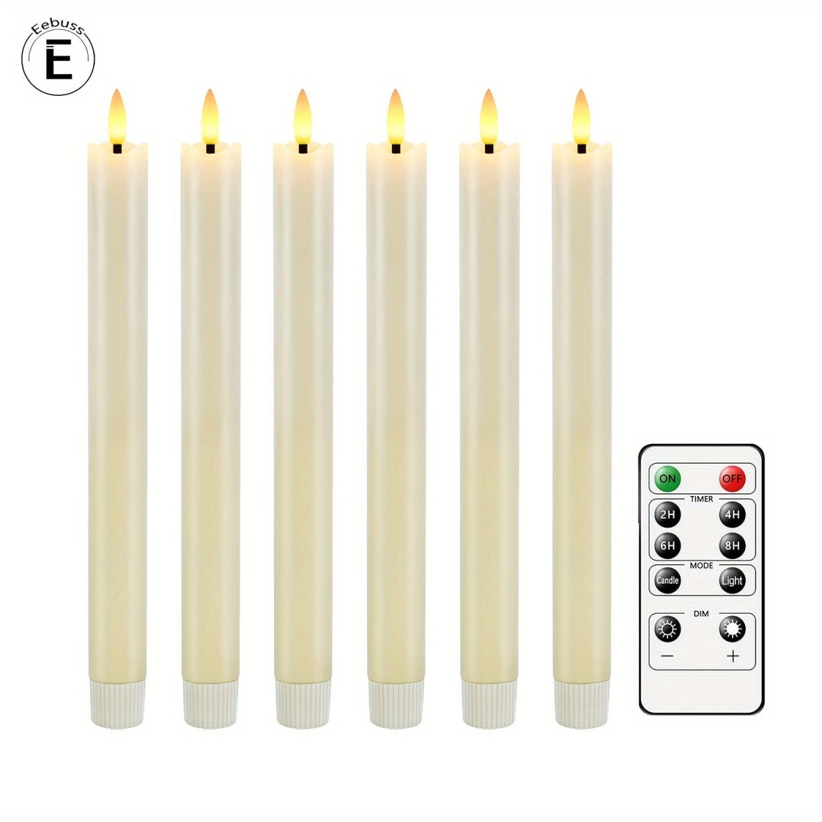 Flameless LED Cone Candles Set of 6 - Safe for Home Decor & Events