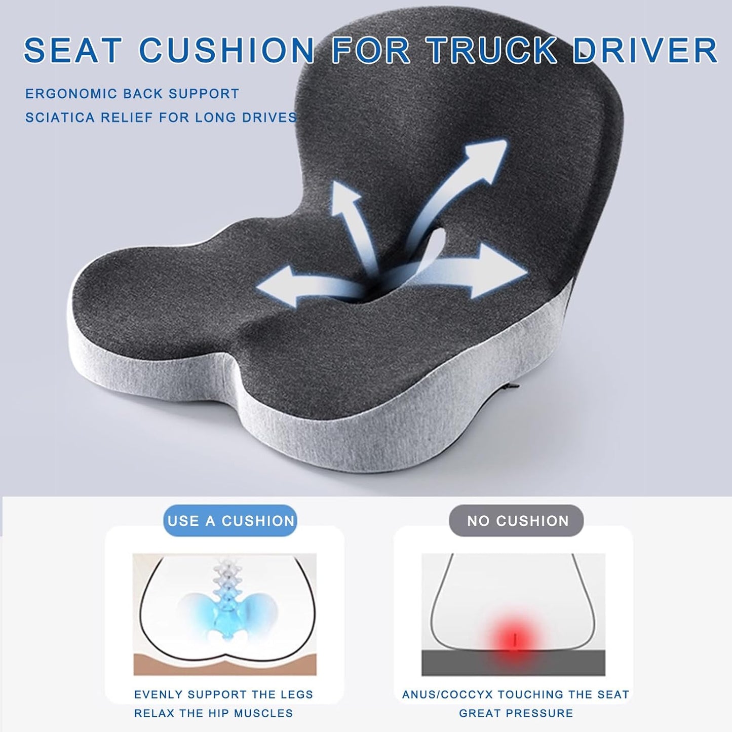 Memory Foam Seat Cushion for Truck car Driver