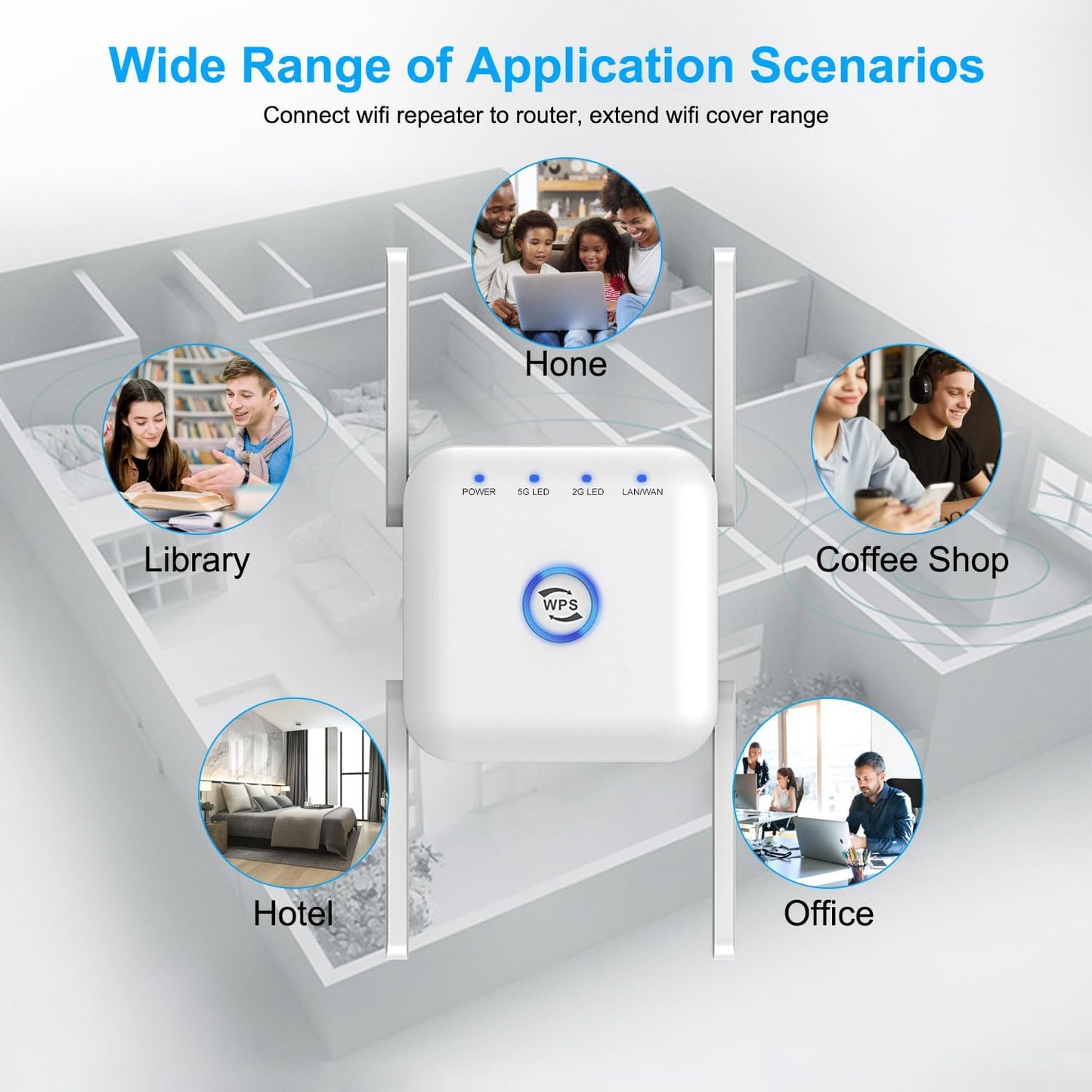 5G WiFi Extender – Wireless Signal Booster for Home or Office