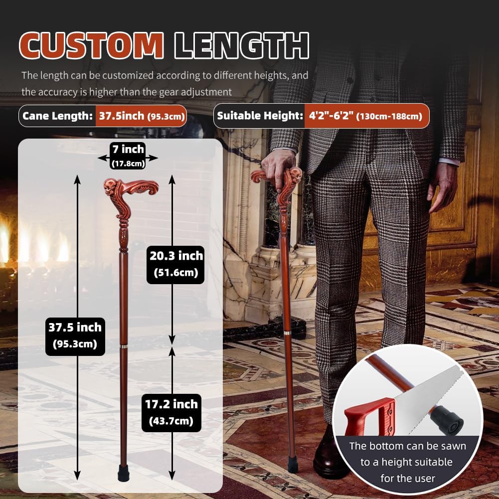 Wooden Walking Cane for Men and Women