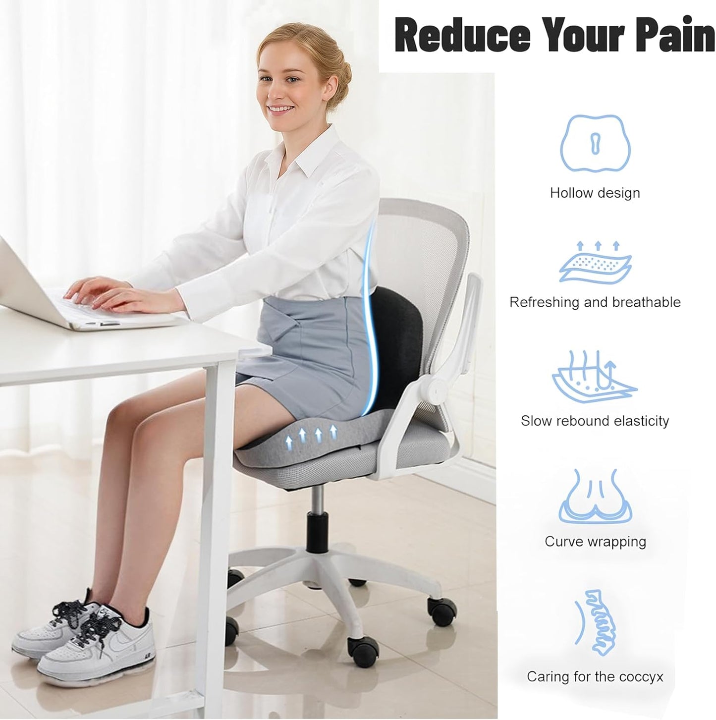 Memory Foam Seat Cushion for Office home Chairs