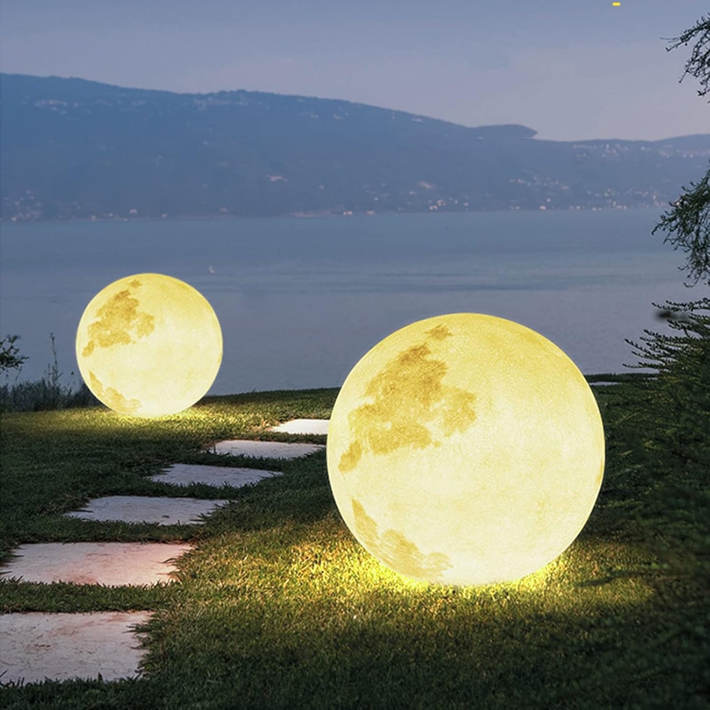 Moon-Shaped LED Garden Light for Outdoor Decor and Ambiance Enhancement