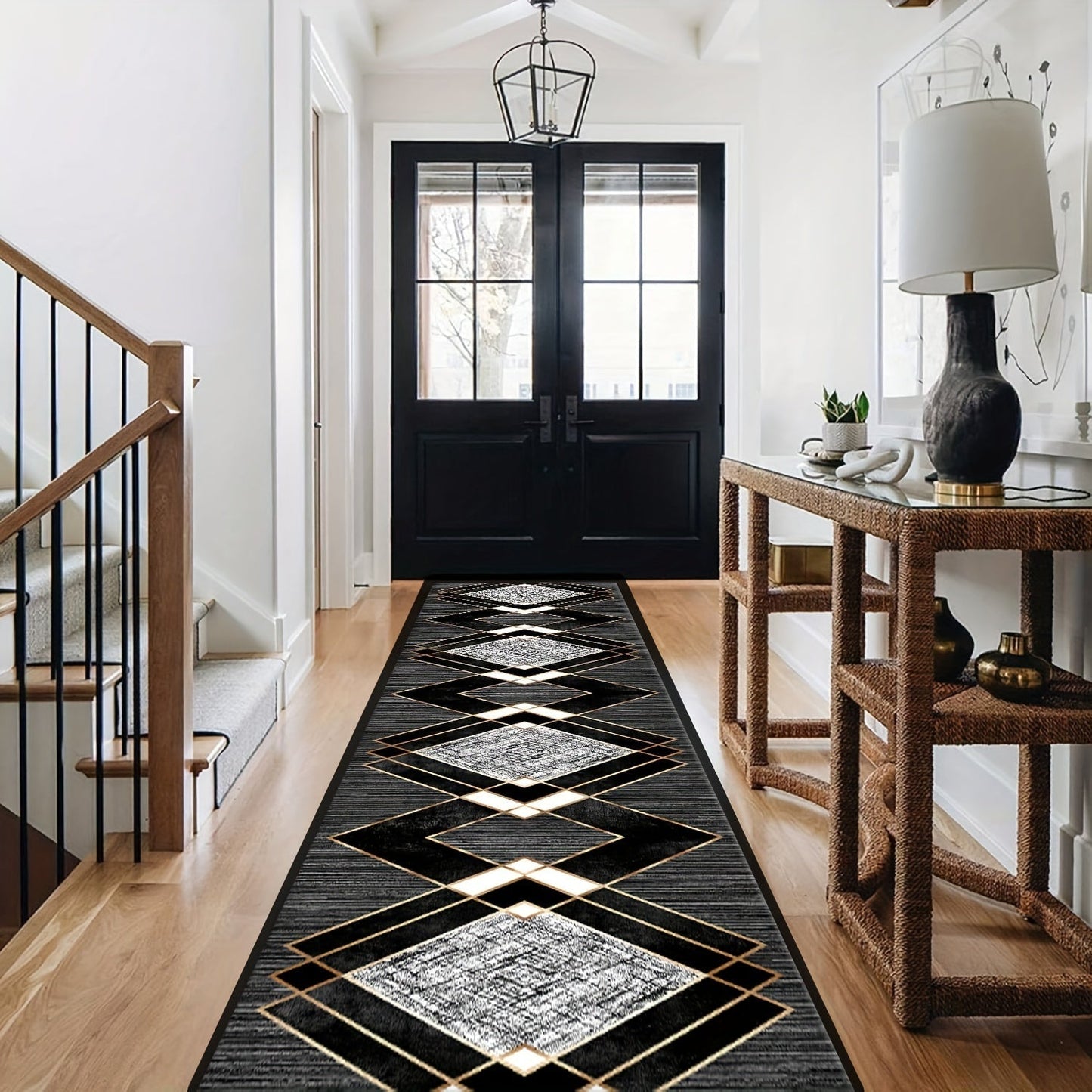 Velvet Hallway Mat for Home Entryway Soft Stylish Floor Rug