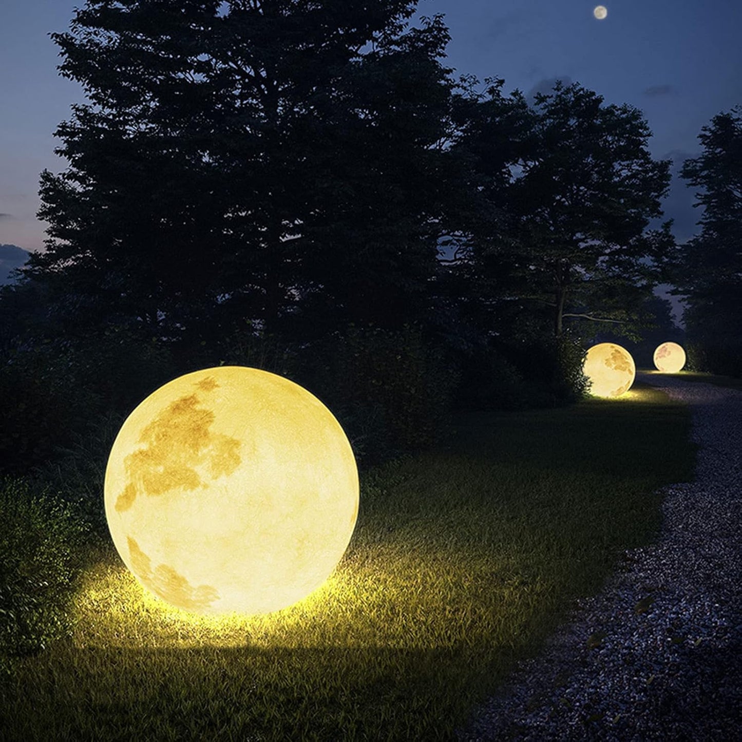 Moon-Shaped LED Garden Light for Outdoor Decor and Ambiance Enhancement