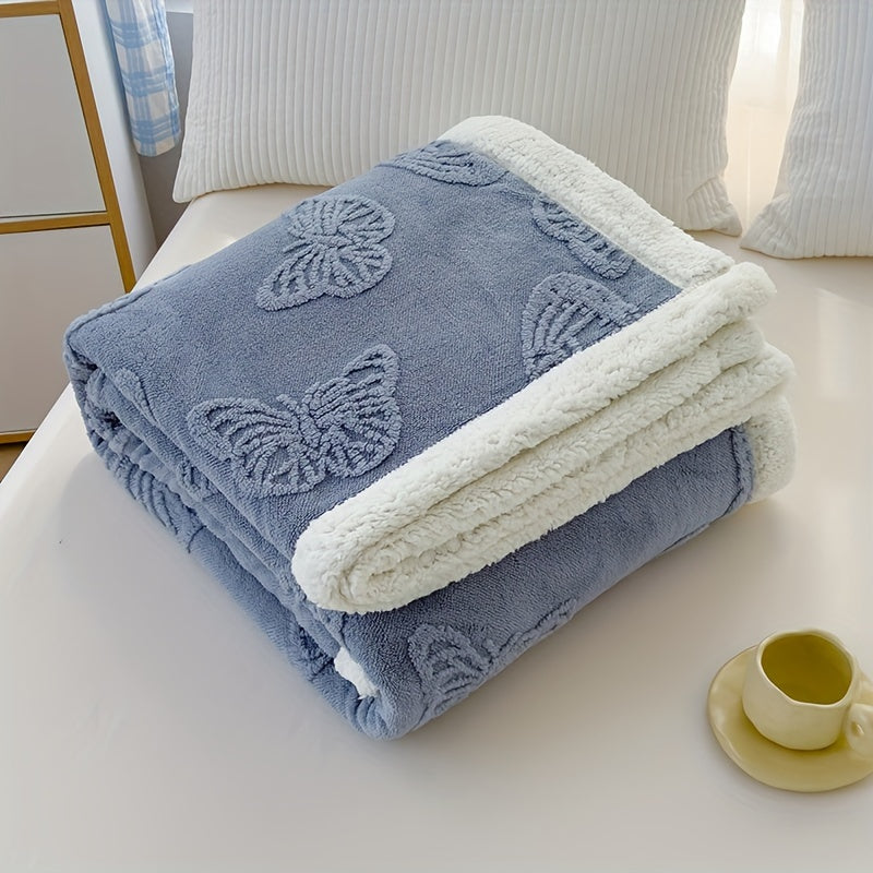 Ultra-Soft Reversible Blanket for Cozy Home Decor with Butterfly Design