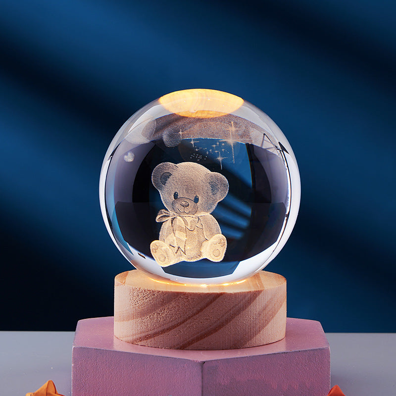 3D Crystal Night Light Lamp for Home Decor - Magical 3D Effect