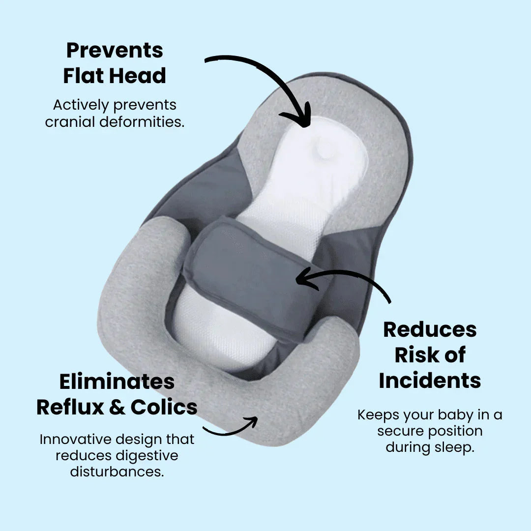 Infant Pillow Anti-Spit Up Inclined Baby Nest Bed Head Cushion