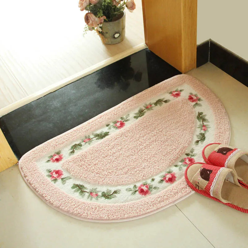 Washable Flower Doormat for Home Entryway - Elegant and Durable Design