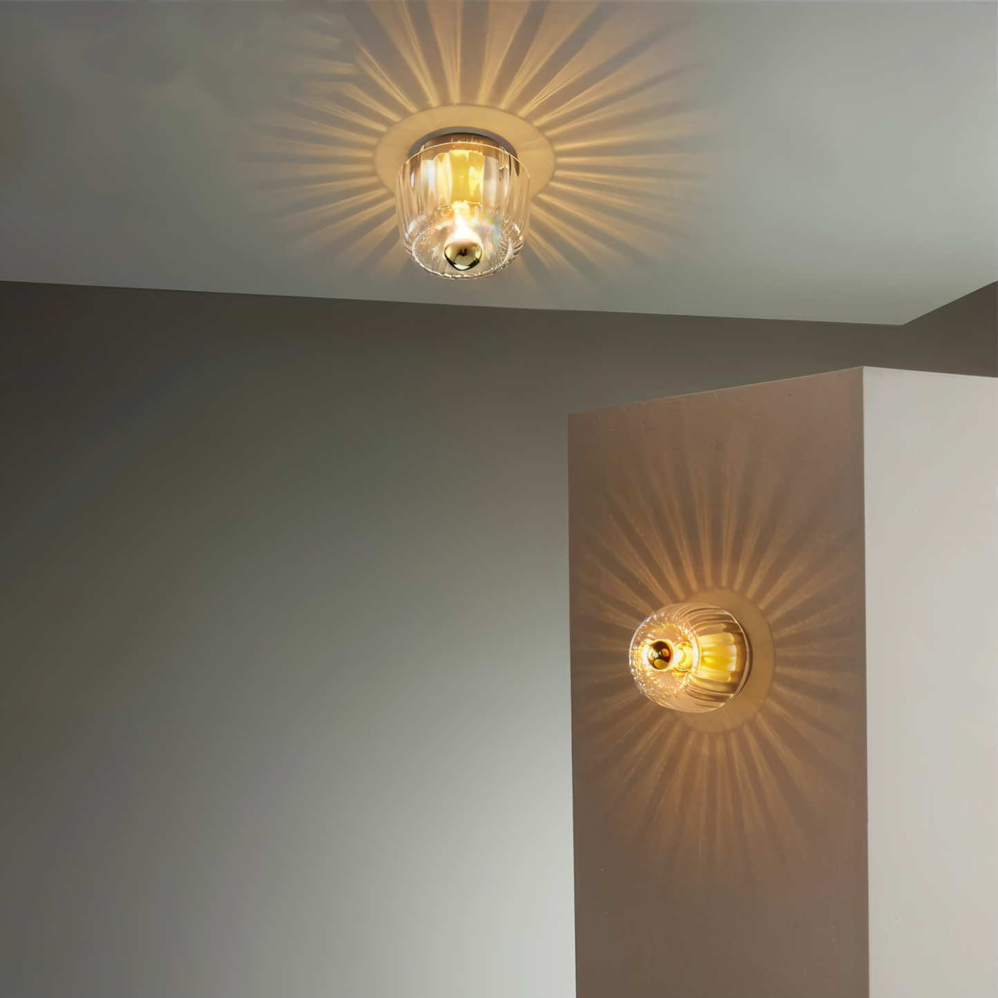 Glass Wall Light Sun Rays Design for Home and Office Decor