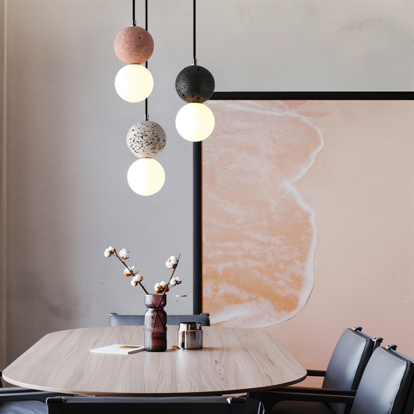 Double Sphere Pendant Light - Elegant Modern Lighting for Home & Office