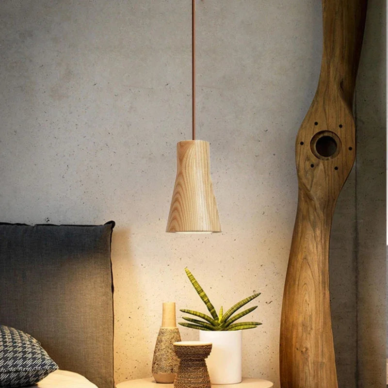 Scandinavian Wood Pendant Lamp for Home and Office Lighting