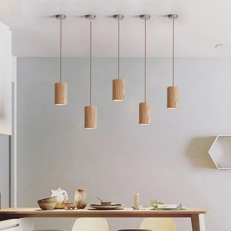 Scandinavian Wood Pendant Lamp for Home and Office Lighting