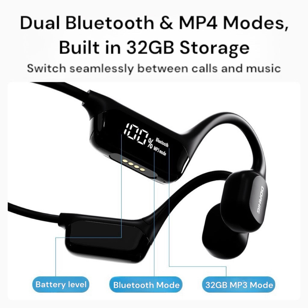 Bone Conduction Headphones – Waterproof Bluetooth Audio for Swimming & Sports