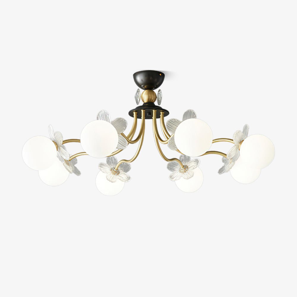 Flower Glass Chandelier for Elegant Home Decor and Office Lighting