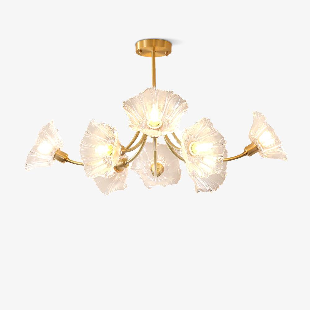 Elegant Flower Glass Chandelier for Home and Office Decor Lighting