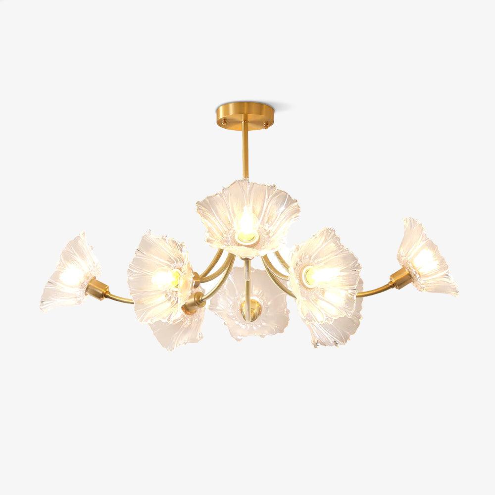 Elegant Flower Glass Chandelier for Home and Office Decor Lighting